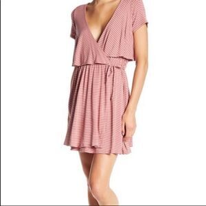 Nordstrom Striped Red Wrap Dress